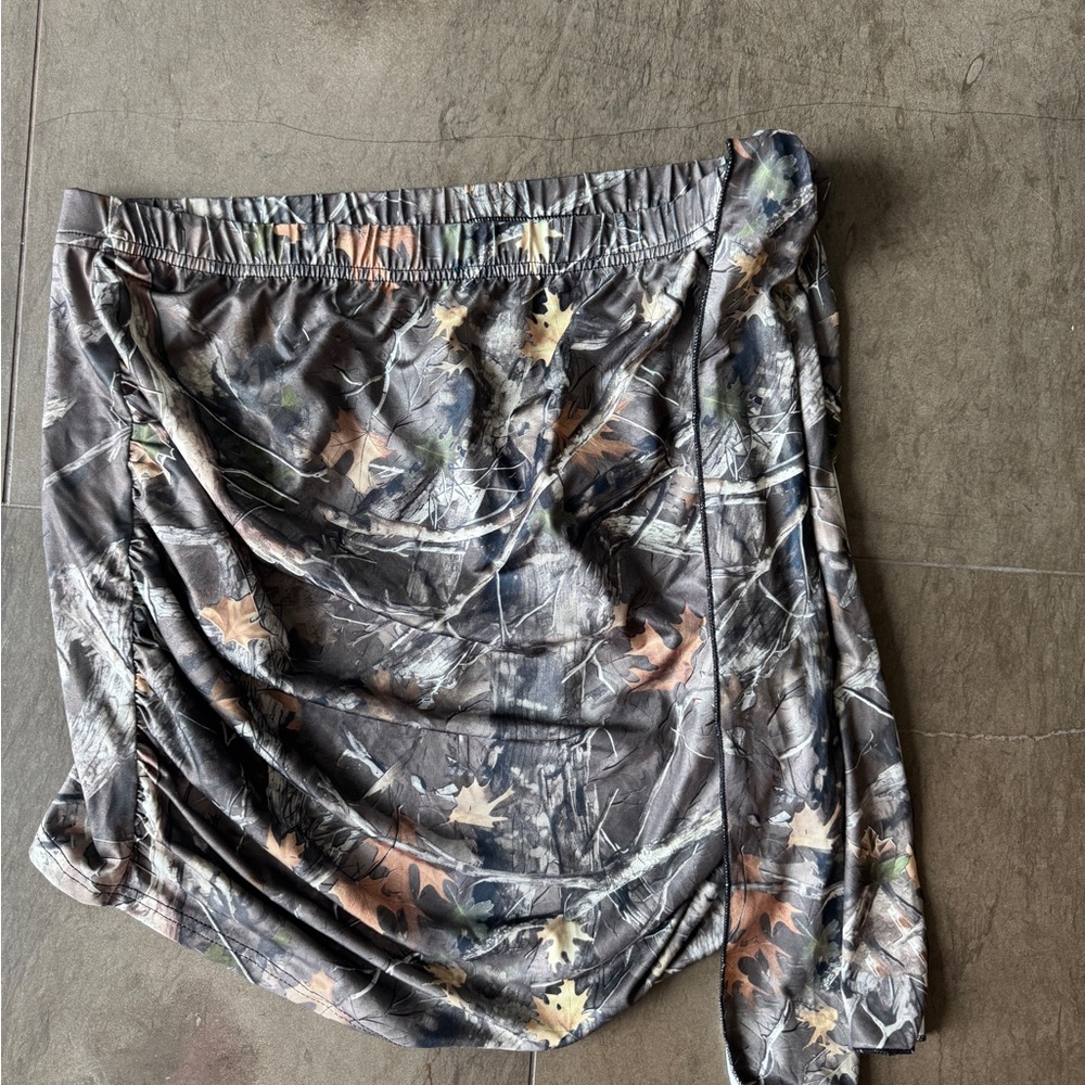 SHEIN Gray and White Athletic Wrap Mini Skirt